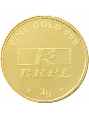 Bangalore Refinery BR_BBD01 24 (999) K 3 g Yellow Gold Coin