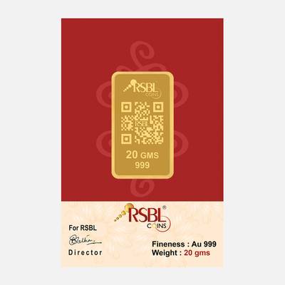 RSBL RSBL-99920A 24 (999) K 20 g Yellow Gold Bar
