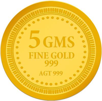 Muthoot Pappachan Swarnavarsham 24k (999) 5gm Yellow Gold Coin