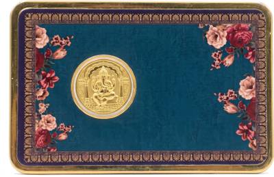 Siluver Ganesha Embossed Gold Coin (Certified, 100mg) 24 (999) ...