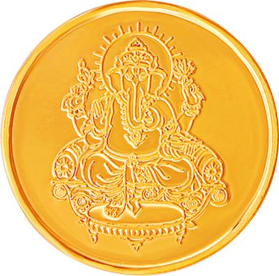 Muthoot Pappachan Swarnavarsham Ganesha 22k (916) 10gm Yellow Gold Coin