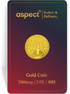 Aspect Bullion & Refinery Kalpavriksha Mili 2 24 (995) K 0.2 g Gold Coin
