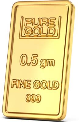 24K (999) Pure Gold Flower Design Bar 0.5 gm (500 mg) | Assayer Certifie