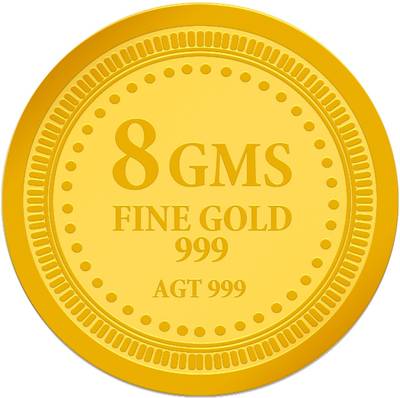 Muthoot Pappachan Swarnavarsham 24k (999) 8gm Yellow Gold Coin