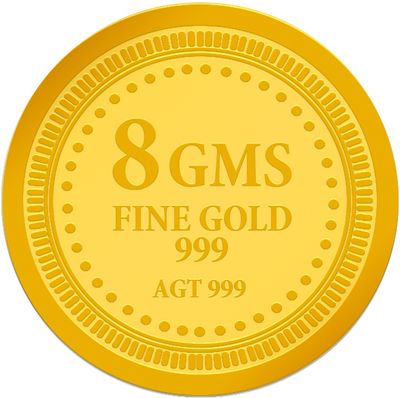Muthoot Pappachan Swarnavarsham 24k (999) 8gm Yellow Gold Coin