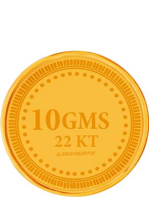 Muthoot Pappachan Swarnavarsham Cross 22k (916) 10gm Yellow Gold Coin