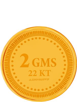 Muthoot Pappachan Swarnavarsham Lakshmi 22k (916) 2gm Yellow Gold Coin