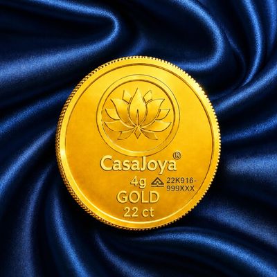 CASAJOYA 22 Karat Gold Coin 4 Gram BIS Hallmarked 22 (916.7) K 4 g Gold