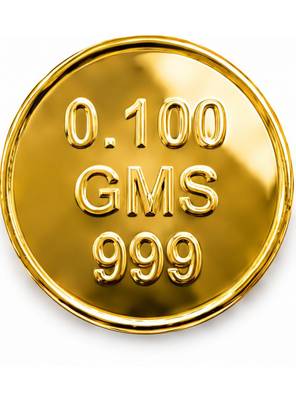 24KT (999) 0.1 Gm Yellow Gold Coin for Dhanteras, Akshaya Tritiya, Weddi