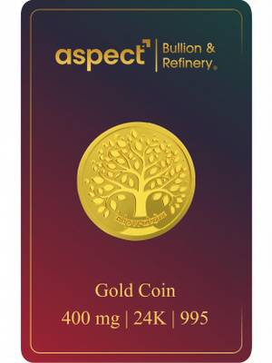 Aspect Bullion & Refinery Kalpavriksha Mili 4 24 (995) K 0.4 g Gold Coin