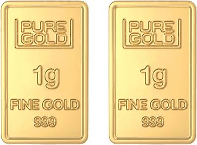 Joyalukkas 24 KT(999) Purity Flower Gold Bar Combo 1 g+1 g