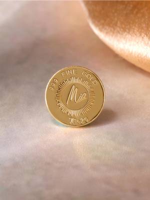 Mia by Tanishq Mia 24 Karat Lotus 24 (999) K 2 g Gold Coin