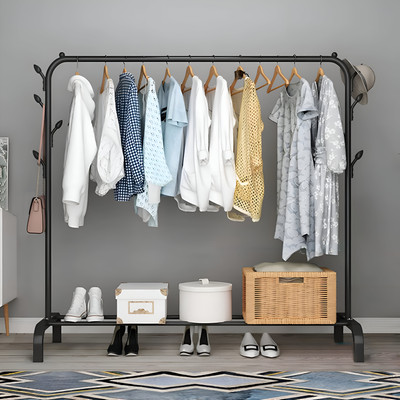 AD-RML Metal Multi functional Heavy-Duty Garment Stand Cloth Rack Freestanding Storage Carbon Steel Collapsible Wardrobe (Finish Color - Black, DIY(Do-It-Yourself))