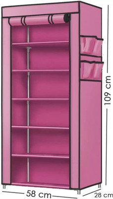 Attache Carbon Steel Collapsible Wardrobe (Finish Color - PINK, DIY(Do-It-Yourself))