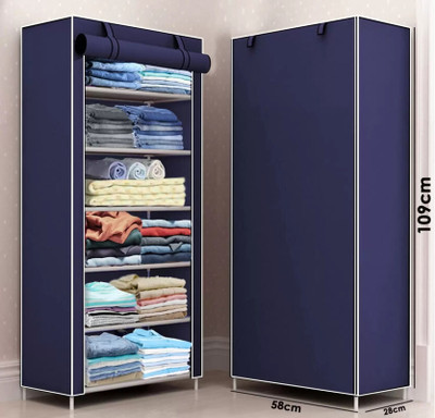 Furnbolo PP Collapsible Wardrobe (Finish Color - Blue, DIY(Do-It-Yourself))