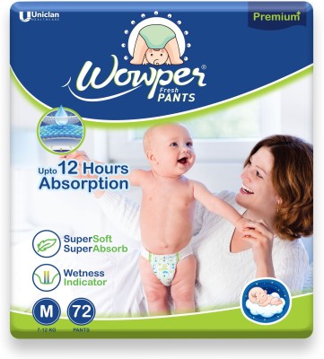 Nonwoven Disposable Wowper Fresh Pants Diapers Medium Size - 108 Pieces at  Rs 999/pack in Jaipur