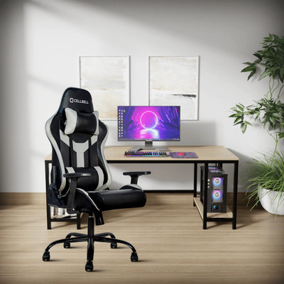 CELLBELL Transformer Lite Ergonomic High Back Racing, 1D Armrest Tilt Mechanism, Leather Reclining Office. Gaming Chair (Grey)