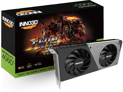 Inno3D GEFORCE RTX 4060 Ti TWIN X2 GDDR6 8 GB NVIDIA Chipset 128 bit 4060 MHz Graphics Card (Black)
