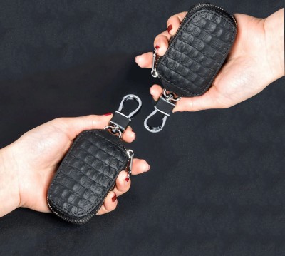Crocodile and Alligator Leather Car Key Holder Zipper Case Wallet Keychain  Bag