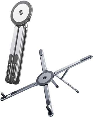 Portronics My Buddy K9 Lite, Height Adjustable & 360° Rotating Metal Laptop Stand POR-3260 Carbon Steel Rotatable Laptop Stand with Adjustab