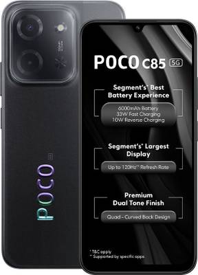 POCO C85 5G Charger in the Box (Power Black, 128 GB)