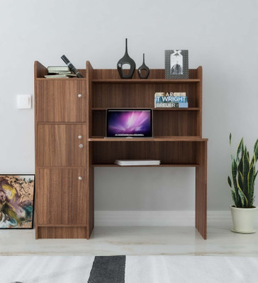 NEUDOT VISION COMPUTER DESK Engineered Wood Study Table (Free Standing, Finish Color - Teak, Knock Down)