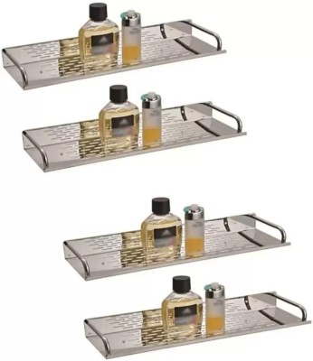 Silver Bathroom Shelf Without Drilling, Space Aluminum Suction Cup Wall Storage  Rack For Bathroom And Toilet