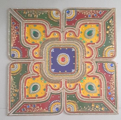 Shubh Rangoli Powder Colors |Set of 6 Different Color Rangoli Colors 200  Grams in Each Packet(Red,White,Dark Green,Pink,Yellow,Blue)|Rangoli  Navratri