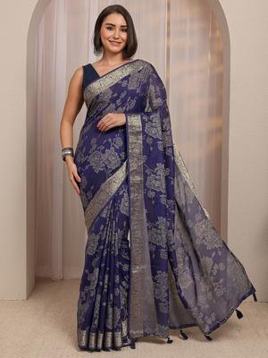LIBAS Woven Daily Wear Silk Blend Saree