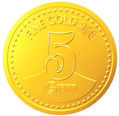 Euphoria Jewellery shopsy_5-916 22 (916.7) K 5 g Gold Coin