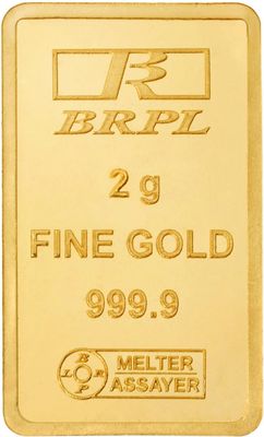 Bangalore Refinery GB24K-999-2G 24 (9999) K 2 g Gold Bar