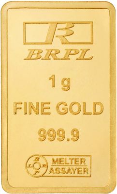 Bangalore Refinery GB24K-999-1G 24 (9999) K 1 g Gold Bar