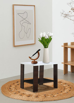 KVS Furniture side table Engineered Wood Side Table (Finish Color - Brown & White, DIY(Do-It-Yourself))