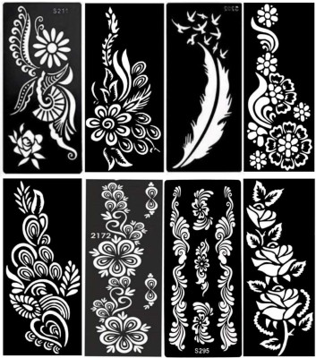 Henna Tattoos Stencils 10 Sheet Large Size Temporary Tattoo Templates Henna  Stencil Reusable Body Tattoo Stencils