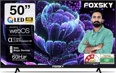 Foxsky 127 cm (50 inch) QLED Ultra HD (4K) Smart Google TV with Dolby Audio, HDR10 ( 2024)