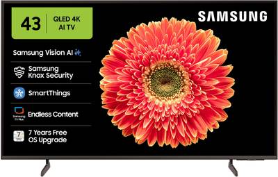 Samsung 108 cm (43 inch) QLED Ultra HD (4K) Smart Tizen TV with Vision AI |100% Color Volume with Quan
