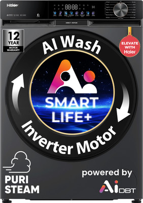 Haier 10 kg 5 Star, AI Smart LIFE+, Vibrant Touch Panel, Fabric C
