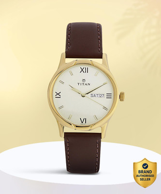Titan NP15802490YL05 Titan Bandhan Champagne Dial Brown LeatherStrap Couple Analog Watch - For Couple - Buy Titan NP15802490YL05 Titan Band