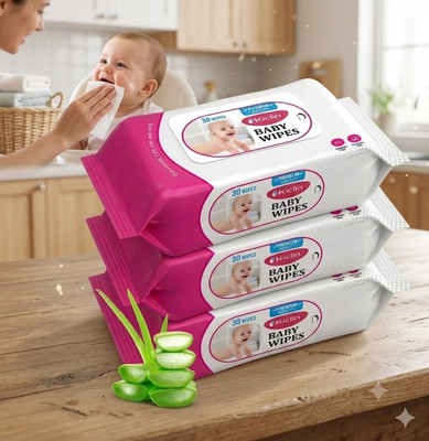 kiclin Baby Wet Wipes | Extra Soft & Gentle | Alcohol-Free | Safe for Sensitive Skin