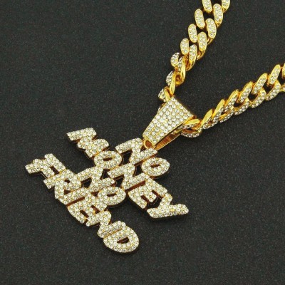 Buy VIEN Mc Stan Men's Hip Hop Letter KING Pendant Full Diamond Zircon  Cuban Chain Pendant Necklace Jewelry Silver at