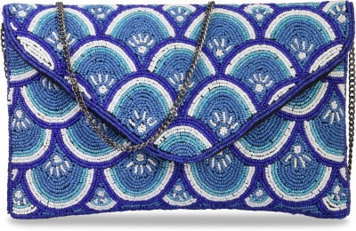 INCROYABLE CRAFT Blue Sling Bag Crystal Beaded Clutch Purse Prom & Wedding  Party Handbags for Women Multicolor - Price in India
