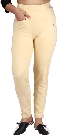 Comfort Lady Regular Fit Women Gold Trousers - Buy Comfort Lady