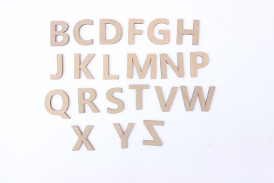 Wood Letters in The Arial Font