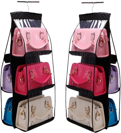 6 Pocket Foldable Hanging Purse Handbag Organizer For Storage