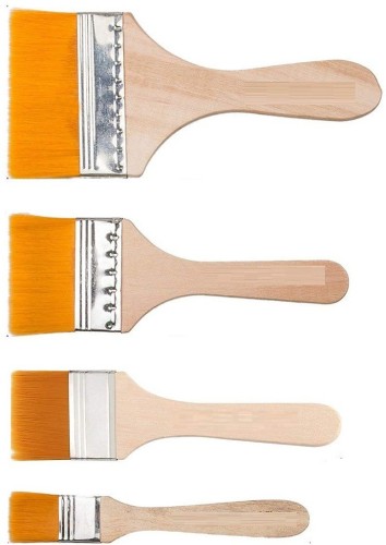 Qatalitic 3 pcs Stencil Brushes Set, Natural Bristle Brushes