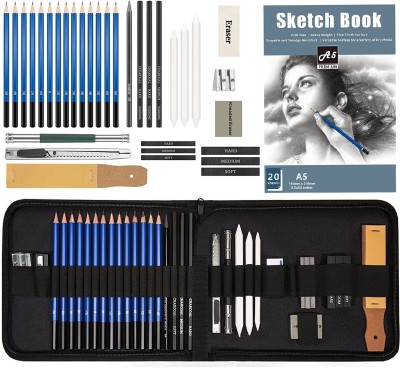 Corslet Sketch Pencil Set 50 Pc HB Pencils for Drawing  Pencil Sketching With Sketch Book - HB Pencil - 50 PCS Bucket Packed  Natural Wooden Hexagonal Pencils Higher Hardness for