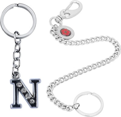 Newview Alphabet S Italic Letter & Chain Challa Locking Key Chain