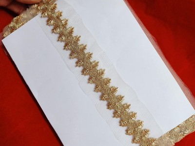 Goldverzierte Kordelborte, Gota-Bordüre, 4 cm breit, 1 m, Gold X551