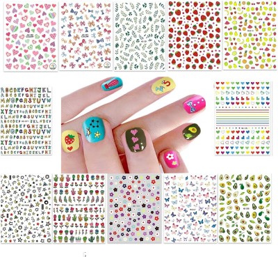 Buy JoyKott 3D Premium Luxury Brand Large Sheet LV Nail Art Stickers Online  at desertcartINDIA