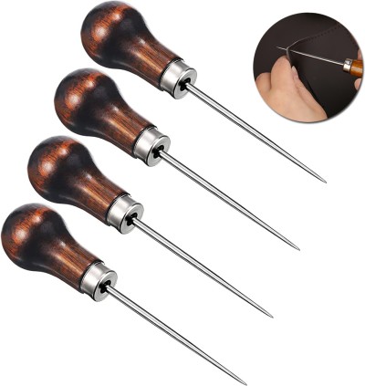 lookat Wood Handle Pin Punching Hole Maker, Scratch Awl Sewing Repair Tool  for Leather Craft Cloth Tent, Silver Book Binding Tools set 6 Awl Price in  India - Buy lookat Wood Handle